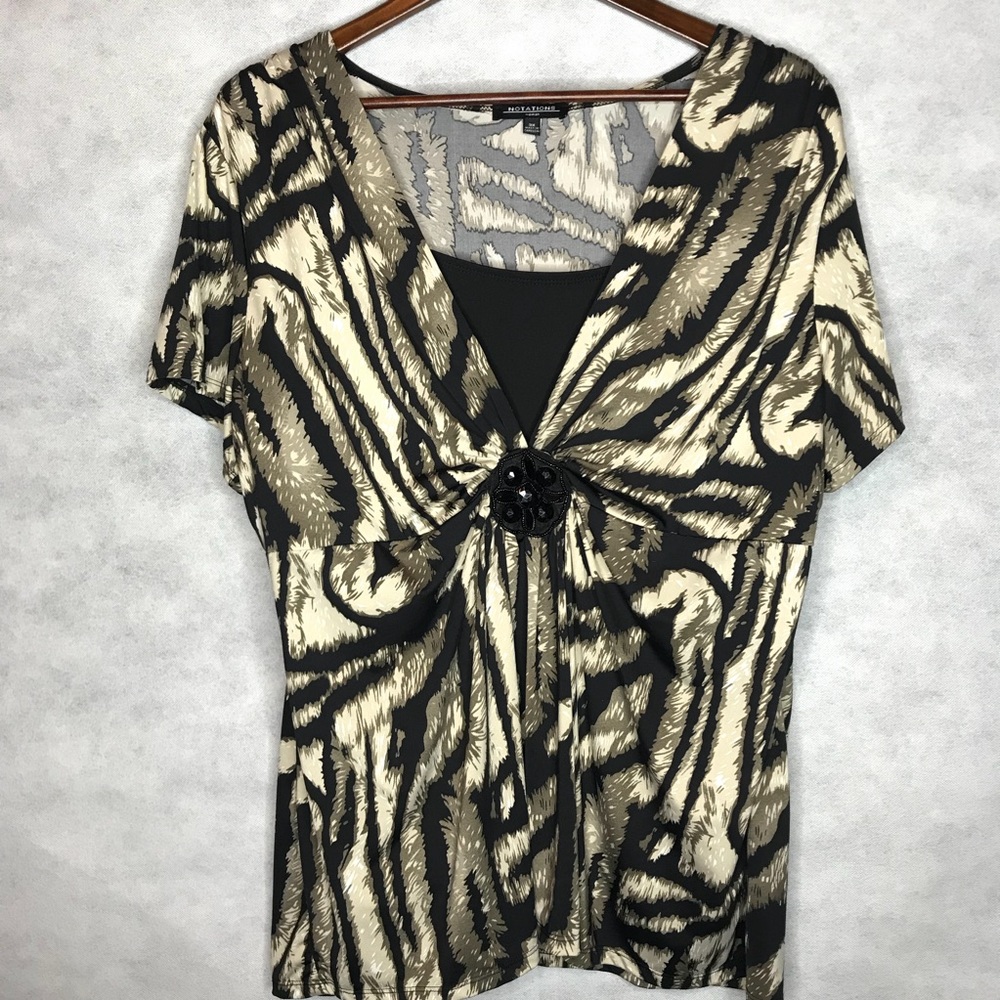 Notations Abstract Animal Print Blouse